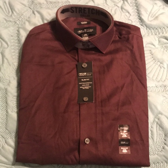Kenneth Cole New York Other - (118)NWT Kenneth Cole plum Mens dress Shirt size 14 1/2 32/33 Beautiful color